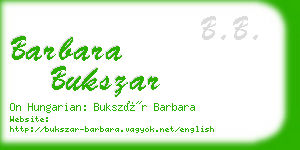 barbara bukszar business card